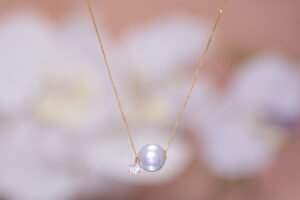 IMG_6422 Blue Rose Akoya & Diamond Duet - 藍玫瑰阿古屋真多麻鑽石二重奏項鍊