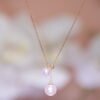 Golden Pearl Drop Y-Necklace - 雙心Y戀