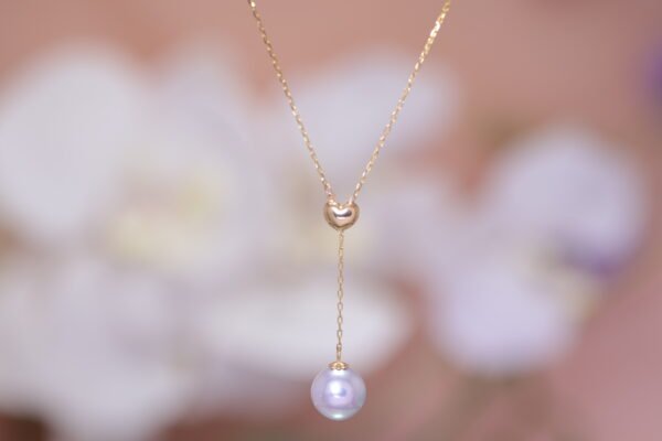 Golden Heart Pearl Necklace - 黃金愛心珍珠項鍊
