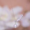 White Gold Pearl Arc Necklace - 白金珍珠弧形項鍊