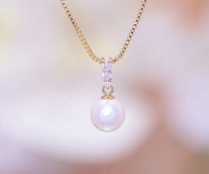 IMG_6487 (1) Akoya Pearl Triple Sparkle Drop - 珍珠三鑽光芒墜