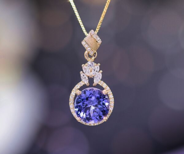 Purple Queen -「星夜之舞」18K頂級坦桑石真鑽墜飾