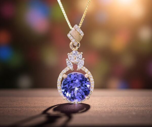 Purple Queen -「星夜之舞」18K頂級坦桑石真鑽墜飾