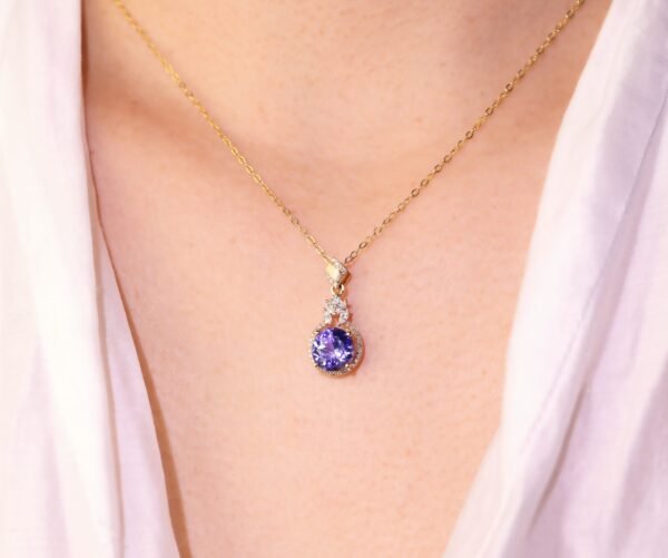 Purple Queen -「星夜之舞」18K頂級坦桑石真鑽墜飾