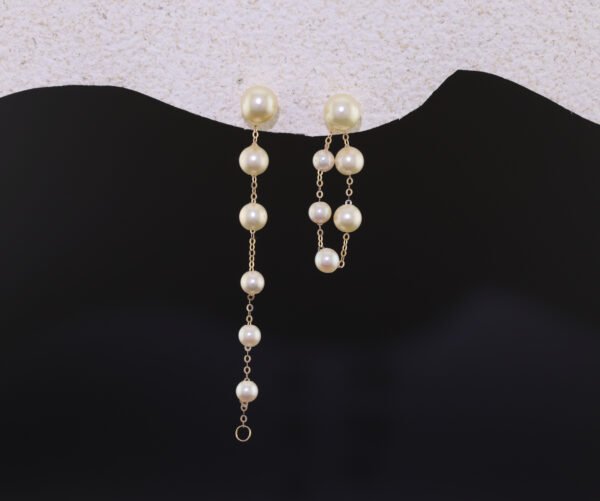 Akoya Cascading Pearl Lariat Earrings - 阿古屋流蘇珍珠長耳環
