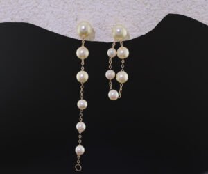 Akoya Cascading Pearl Lariat Earrings - 阿古屋流蘇珍珠長耳環