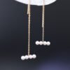 Akoya Pearl Horizontal Dangle Earrings - 阿古屋3顆珍珠垂墜耳環