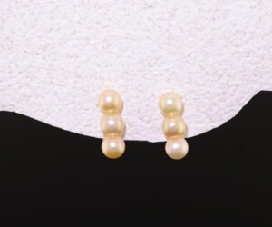 Three-Tier Akoya Gold Earrings - 三生緣能量珍珠耳釘