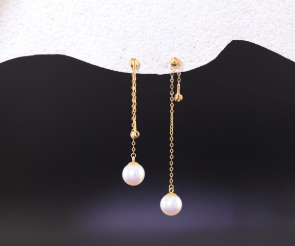 Fluid Akoya Pearl Drop Earrings - 流動阿古屋珍珠水滴耳環