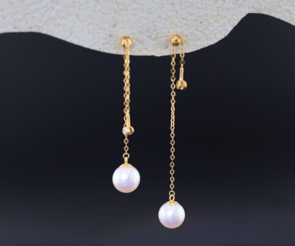 Fluid Akoya Pearl Drop Earrings - 流動阿古屋珍珠水滴耳環