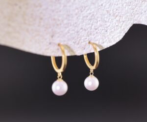 Akoya Pearl Duo Drop Earrings - 晨露之歌18k金珍珠耳扣