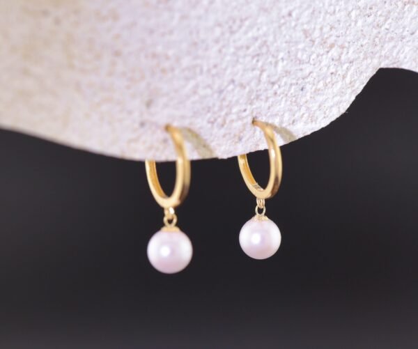 Akoya Pearl Duo Drop Earrings - 晨露之歌18k金珍珠耳扣