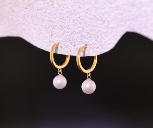 Akoya Pearl Duo Drop Earrings - 晨露之歌18k金珍珠耳扣