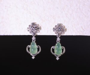 Quatrefoil Fortune Jade Earrings —「冰晶福祿」18K白金高冰種葫蘆翡翠耳釘