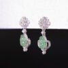 Quatrefoil Fortune Jade Earrings —「冰晶福祿」18K白金高冰種葫蘆翡翠耳釘