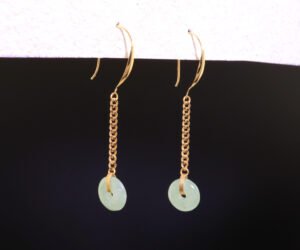 Apple Green Jade Harmony Drops — 蘋果綠翡翠平安耳墜