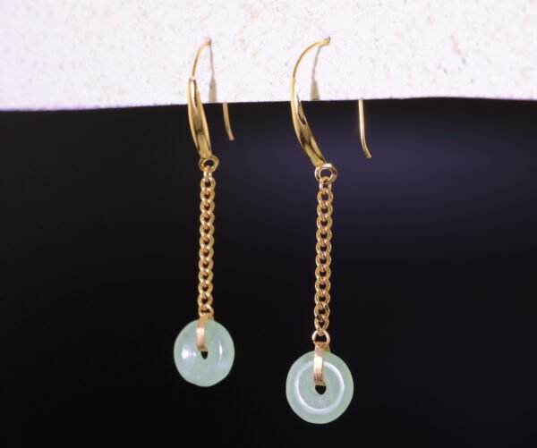 IMG_9650 Apple Green Jade Harmony Drops — 蘋果綠翡翠平安耳墜