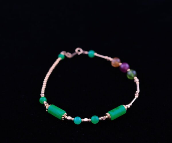 Jade & Tourmaline Harmony Bracelet — 翡翠碧璽和合手鍊