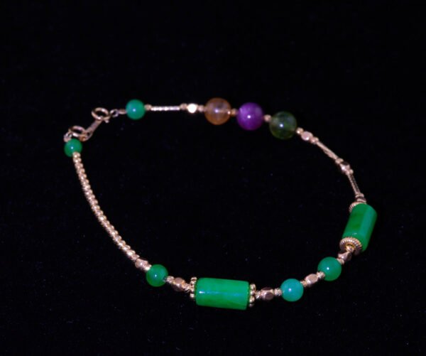 Jade & Tourmaline Harmony Bracelet — 翡翠碧璽和合手鍊
