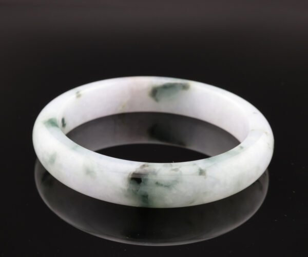 Glacial Petal Jade Bangle — 冰魄花影玉鐲