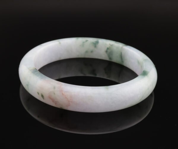 Glacial Petal Jade Bangle — 冰魄花影玉鐲