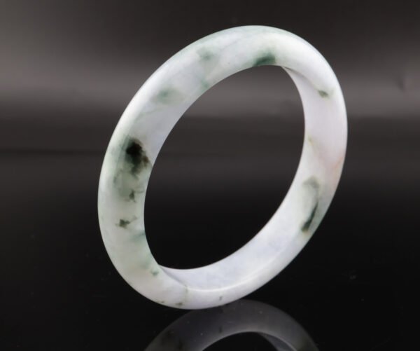Glacial Petal Jade Bangle — 冰魄花影玉鐲