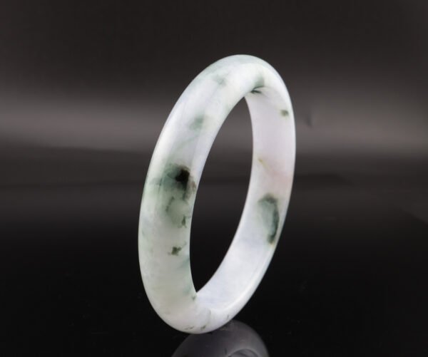 Glacial Petal Jade Bangle — 冰魄花影玉鐲