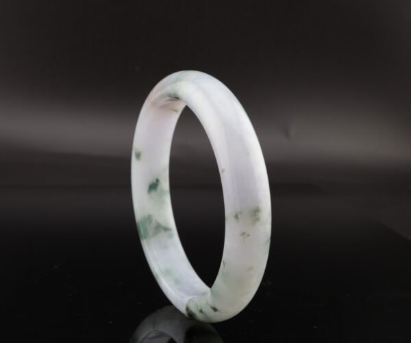Glacial Petal Jade Bangle — 冰魄花影玉鐲