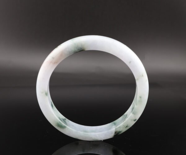 Glacial Petal Jade Bangle — 冰魄花影玉鐲