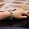 Glass-Glow Hetian Bangle — 玻潤微光和田玉手鐲