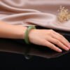 Sage Haze Hetian Jade Bangle —「玉潤凝芳」天然和田玉手鐲