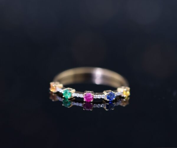 Radiant Constellation Ring -「繽紛之約」18K金真鑽彩虹戒指