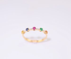 Radiant Constellation Ring -「繽紛之約」18K金真鑽彩虹戒指