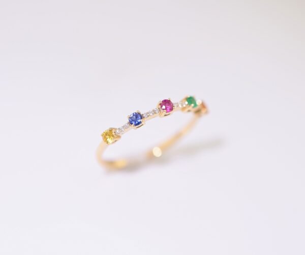 Radiant Constellation Ring -「繽紛之約」18K金真鑽彩虹戒指