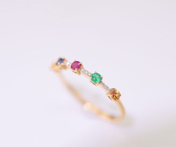 Radiant Constellation Ring -「繽紛之約」18K金真鑽彩虹戒指