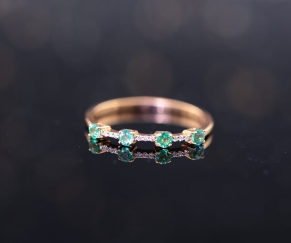 Emerald Rose Harmony Ring -「綠語心鑽」18K金祖母綠真鑽戒指