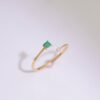 Emerald & Diamond Open Ring -「綠耀相生」18K金祖母綠真鑽開口戒指