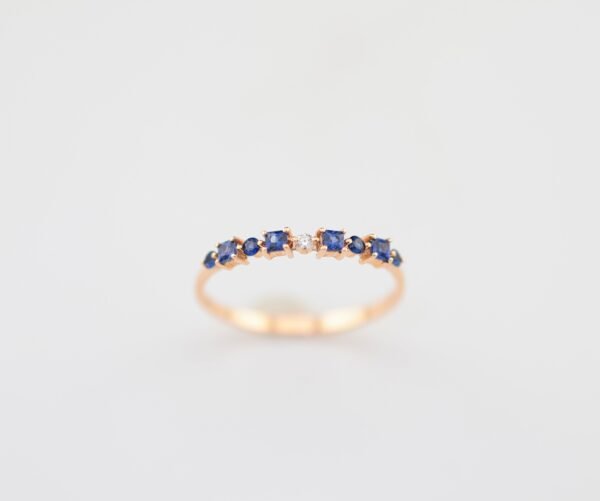 Sapphire Rose Crown Ring -「藍韻星語」18K玫瑰金藍寶石真鑽戒指