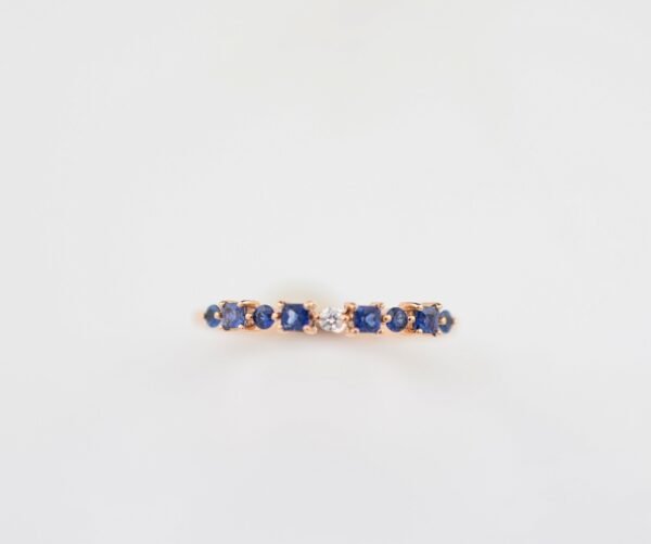 Sapphire Rose Crown Ring -「藍韻星語」18K玫瑰金藍寶石真鑽戒指