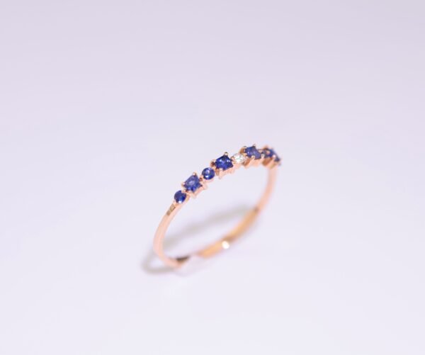 Sapphire Rose Crown Ring -「藍韻星語」18K玫瑰金藍寶石真鑽戒指