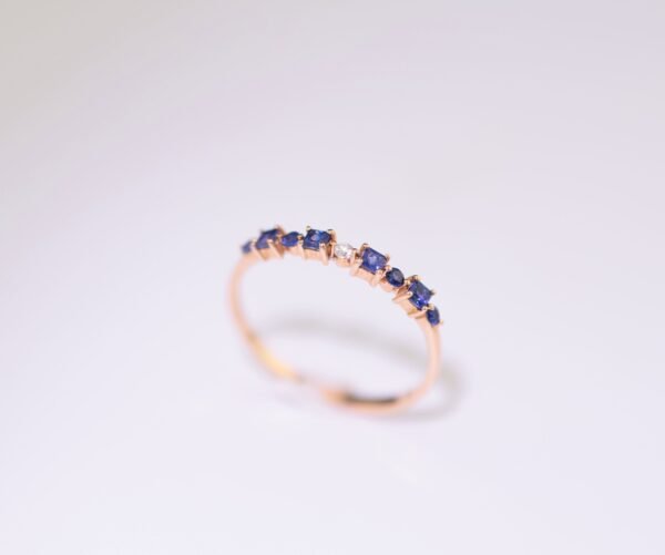 Sapphire Rose Crown Ring -「藍韻星語」18K玫瑰金藍寶石真鑽戒指