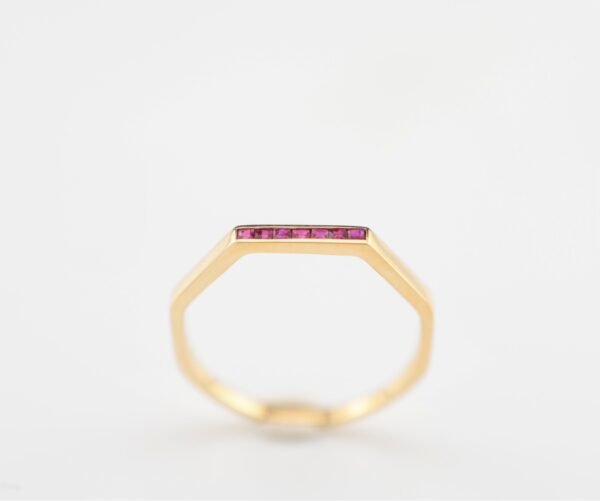 Ruby Orbid Ring -「赤心耀鑽」18K金紅寶石真鑽六邊形戒指