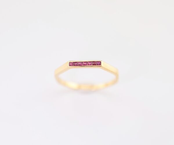 Ruby Orbid Ring -「赤心耀鑽」18K金紅寶石真鑽六邊形戒指