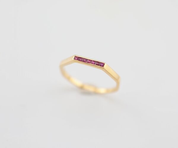 Ruby Orbid Ring -「赤心耀鑽」18K金紅寶石真鑽六邊形戒指