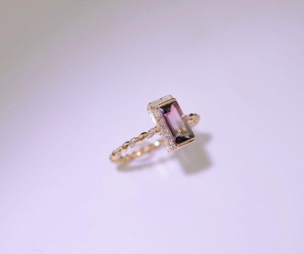 IMG_0917 Watermelon Muse Ring -「心語漸染」18K西瓜碧璽真鑽麻花戒指