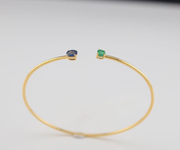 IMG_0929 Eternal Duality Bangle – 「藍與綠交響曲」18k金開口手環