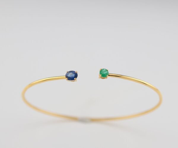 IMG_0930 Eternal Duality Bangle – 「藍與綠交響曲」18k金開口手環