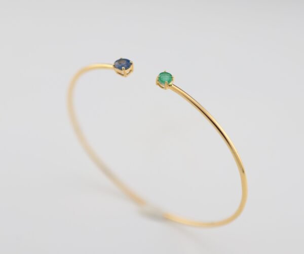 IMG_0934 Eternal Duality Bangle – 「藍與綠交響曲」18k金開口手環