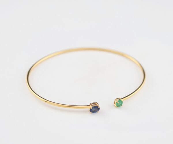 IMG_0939 Eternal Duality Bangle – 「藍與綠交響曲」18k金開口手環