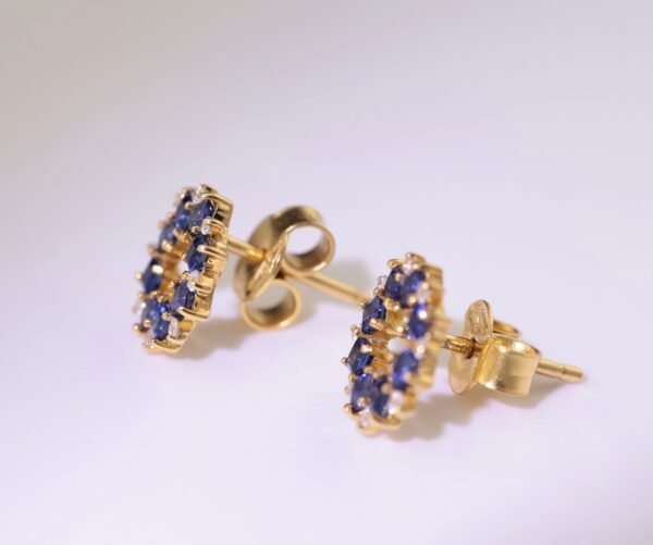 Sapphire Aurora Earrings -「藍耀花語」18K金藍寶石真鑽耳釘